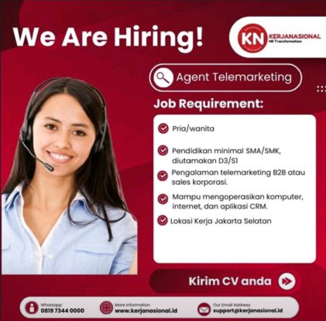 Agent Telemarketing – Kerja Nasional